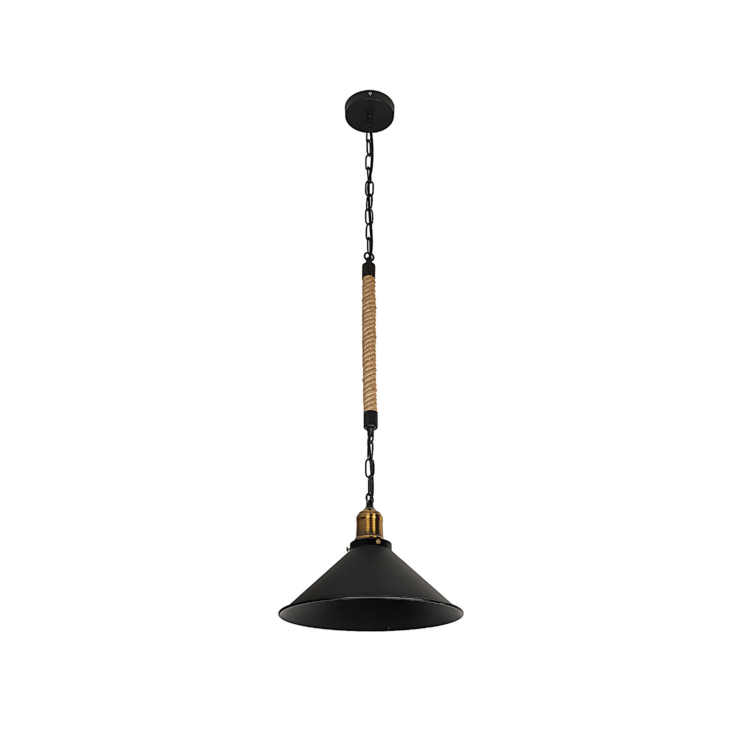 Lámpara Colgante Negro Con Madera Porta E27 Simple Modelo Chara SEC