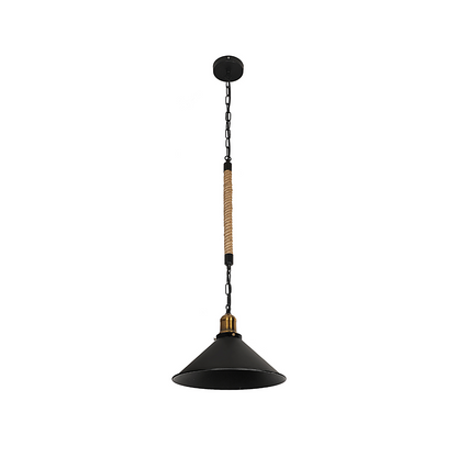 Lámpara Colgante Negro Con Madera Porta E27 Simple Modelo Chara SEC
