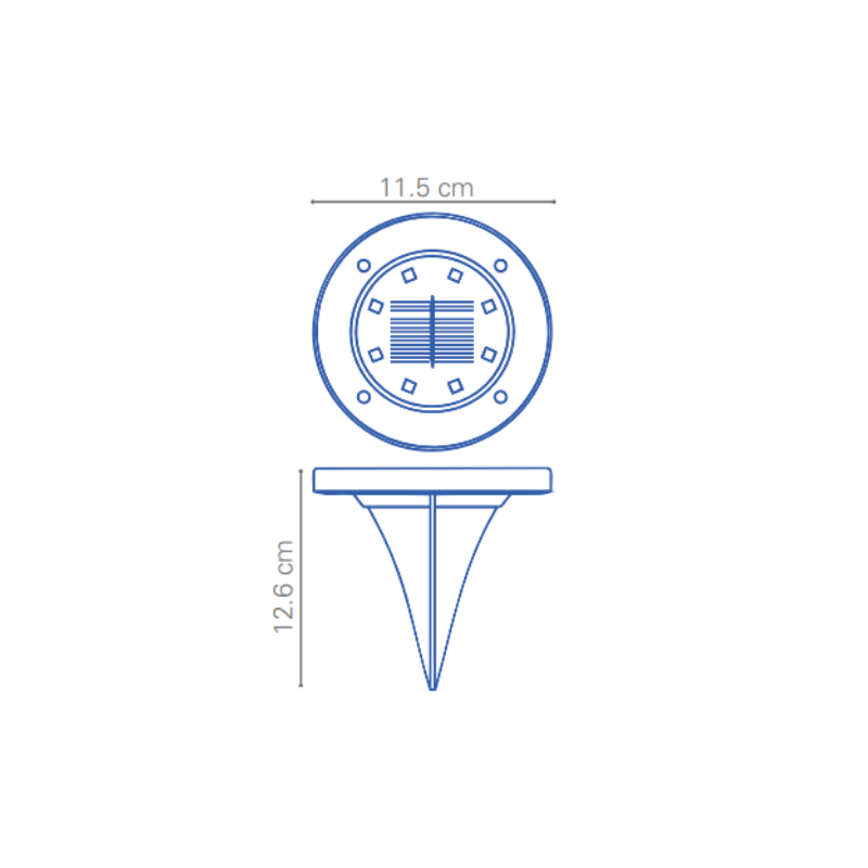 Pack 2 Estaca led Foco Redondo Luz Neutra