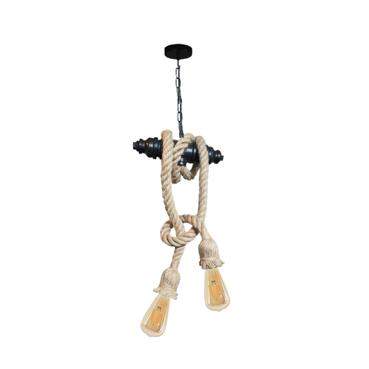 Lámpara Colgante R¨²stica Vintage Doble Soga E27 + Ampolletas
