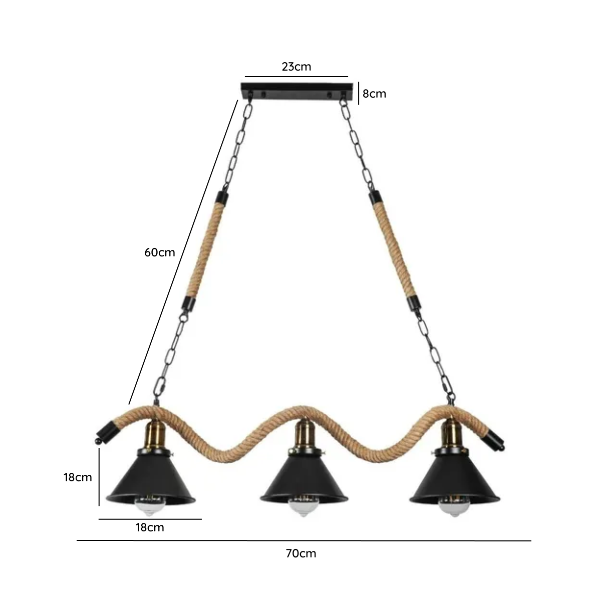 Lámpara Colgante E27 Modelo Yute Vic III