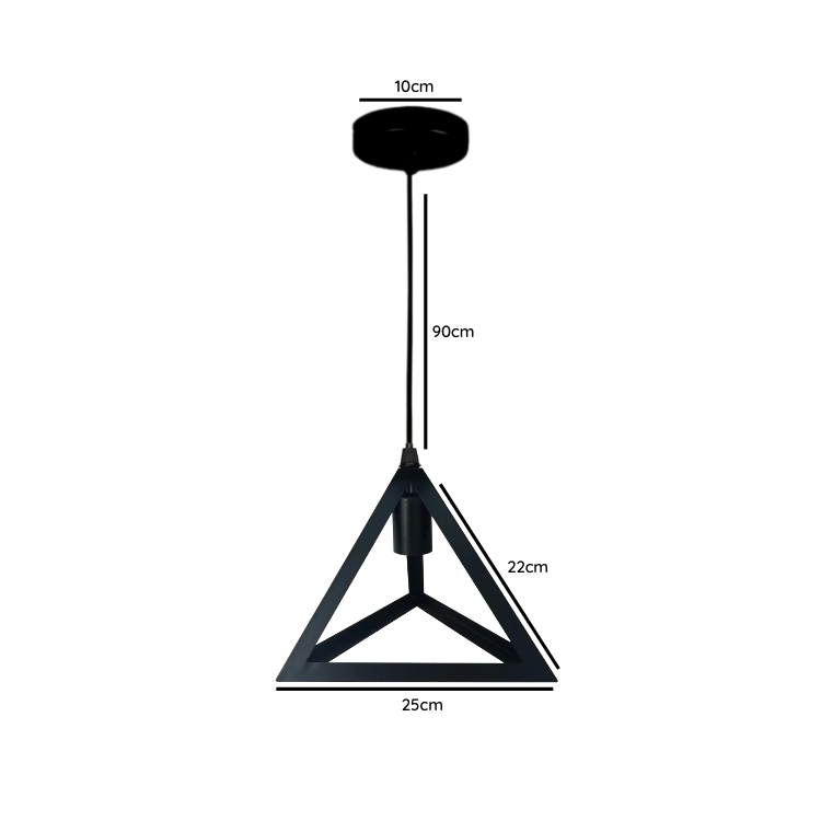 Lampara Colgante Hexagono E27 Modelo Alpha