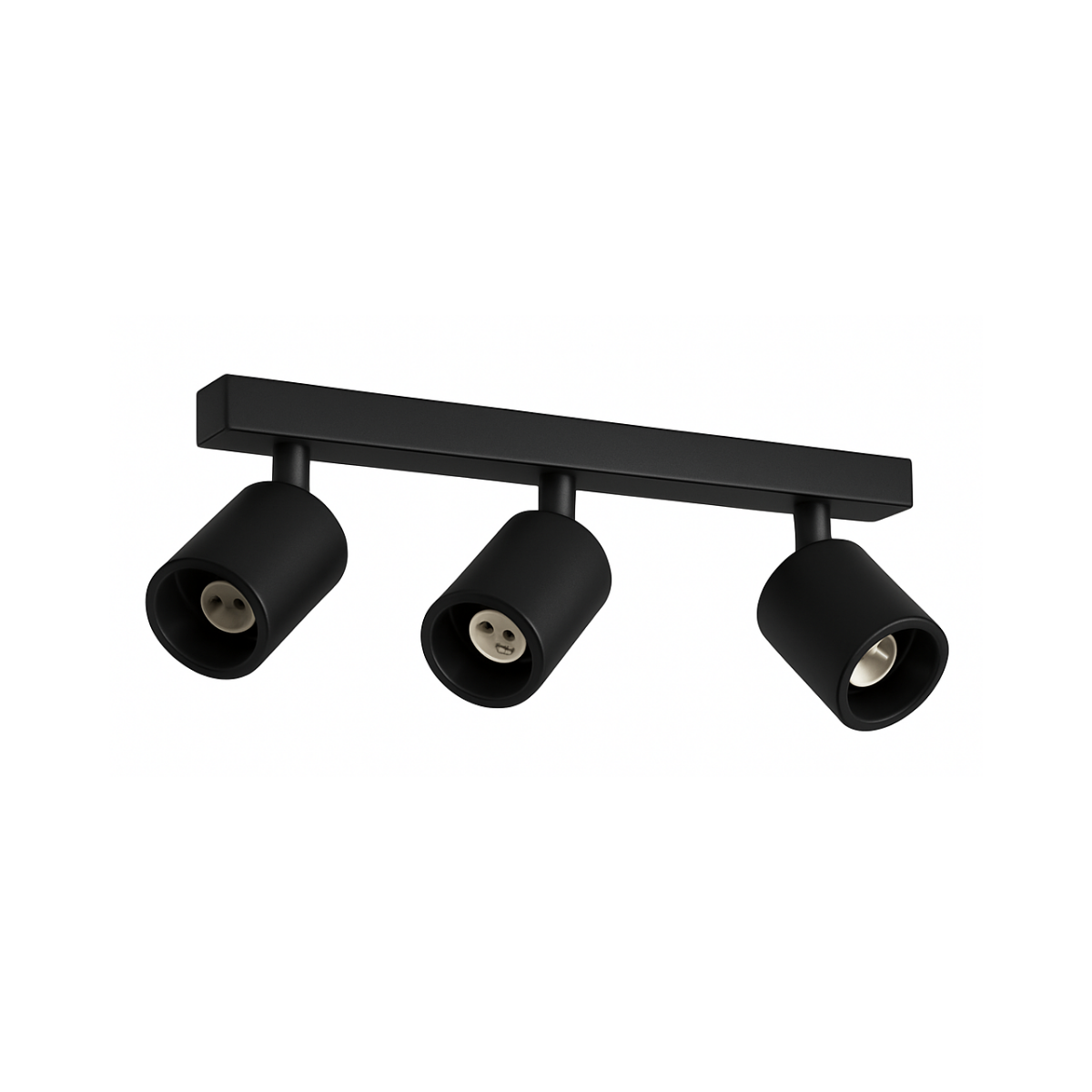 Aplique Triple Negro Porta Ampolleta Dicroica Dirigible