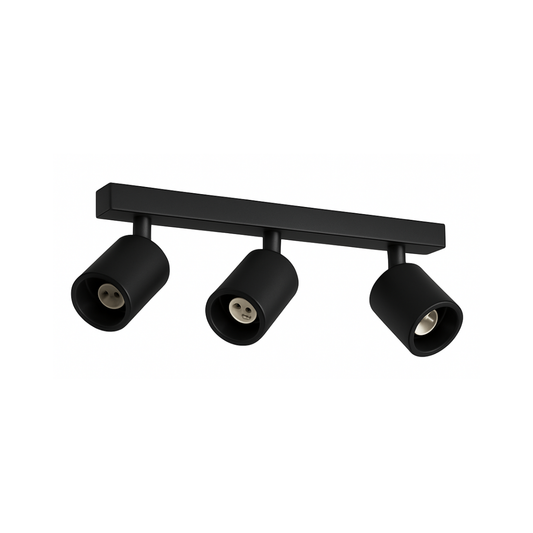 Aplique Triple Negro Porta Ampolleta Dicroica Dirigible