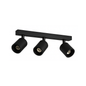 Aplique Triple Negro Porta Ampolleta Dicroica Dirigible