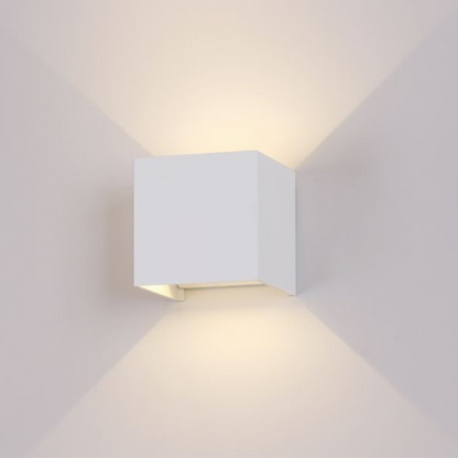 Aplique Led Blanco Cuadrado Doble Dirigible Luz Calida 6w