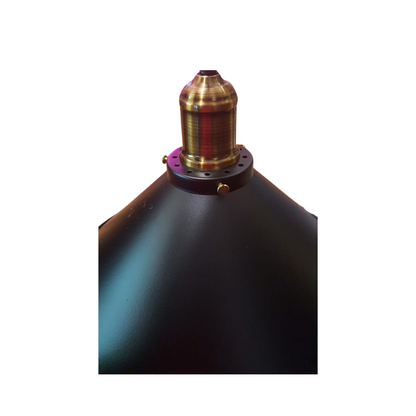 Lámpara Colgante Negro Con Madera Porta E27 Simple Modelo Chara SEC