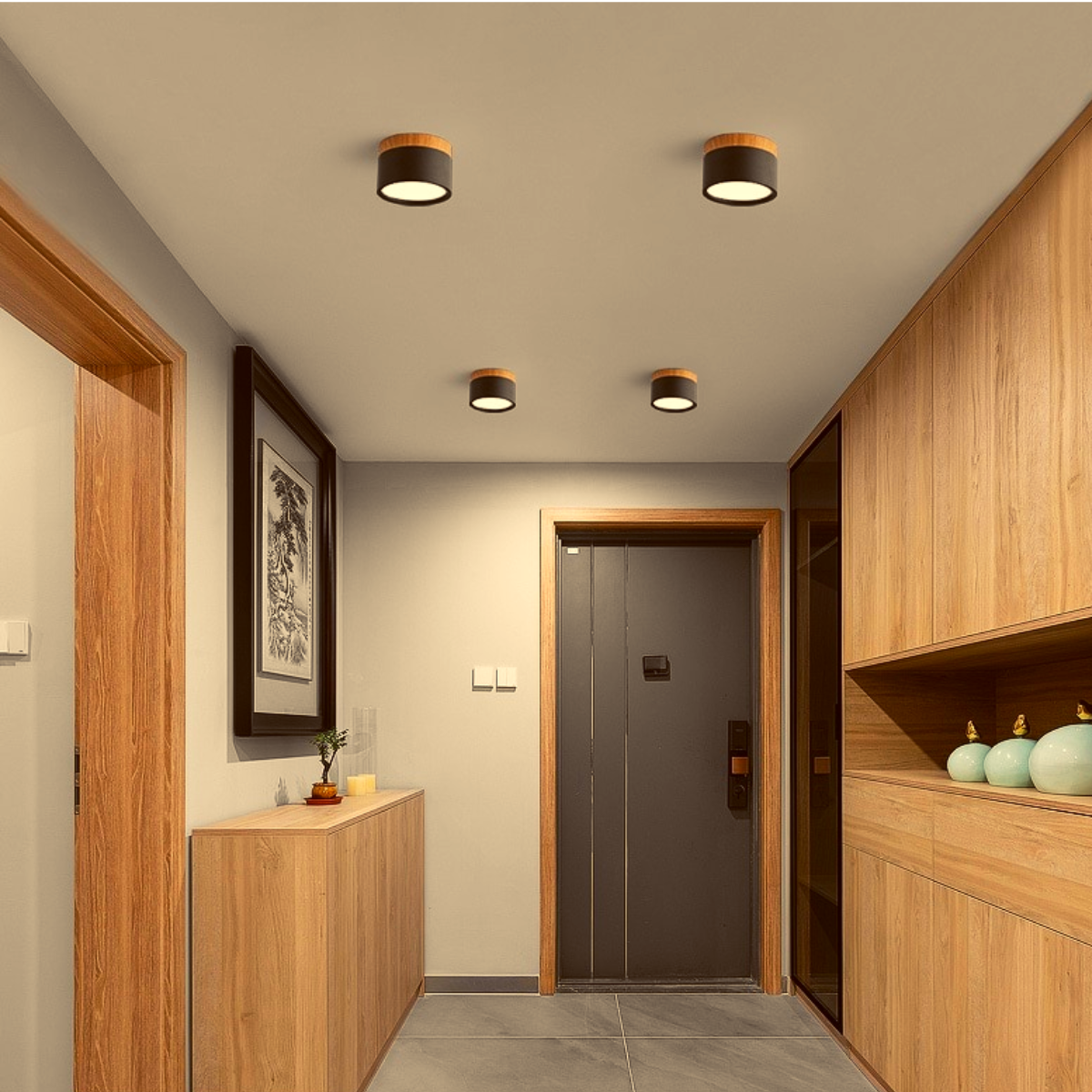 Panel Sobrepuesto Con Madera Decorativo Led 6w