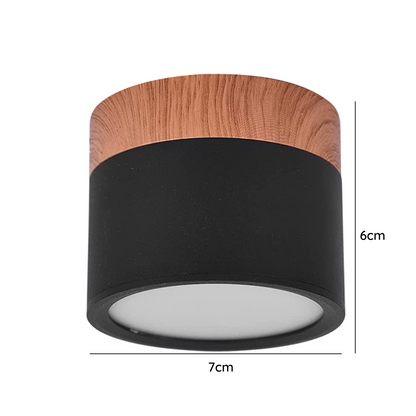 Panel Sobrepuesto Con Madera Decorativo Led 6w Luz Fria
