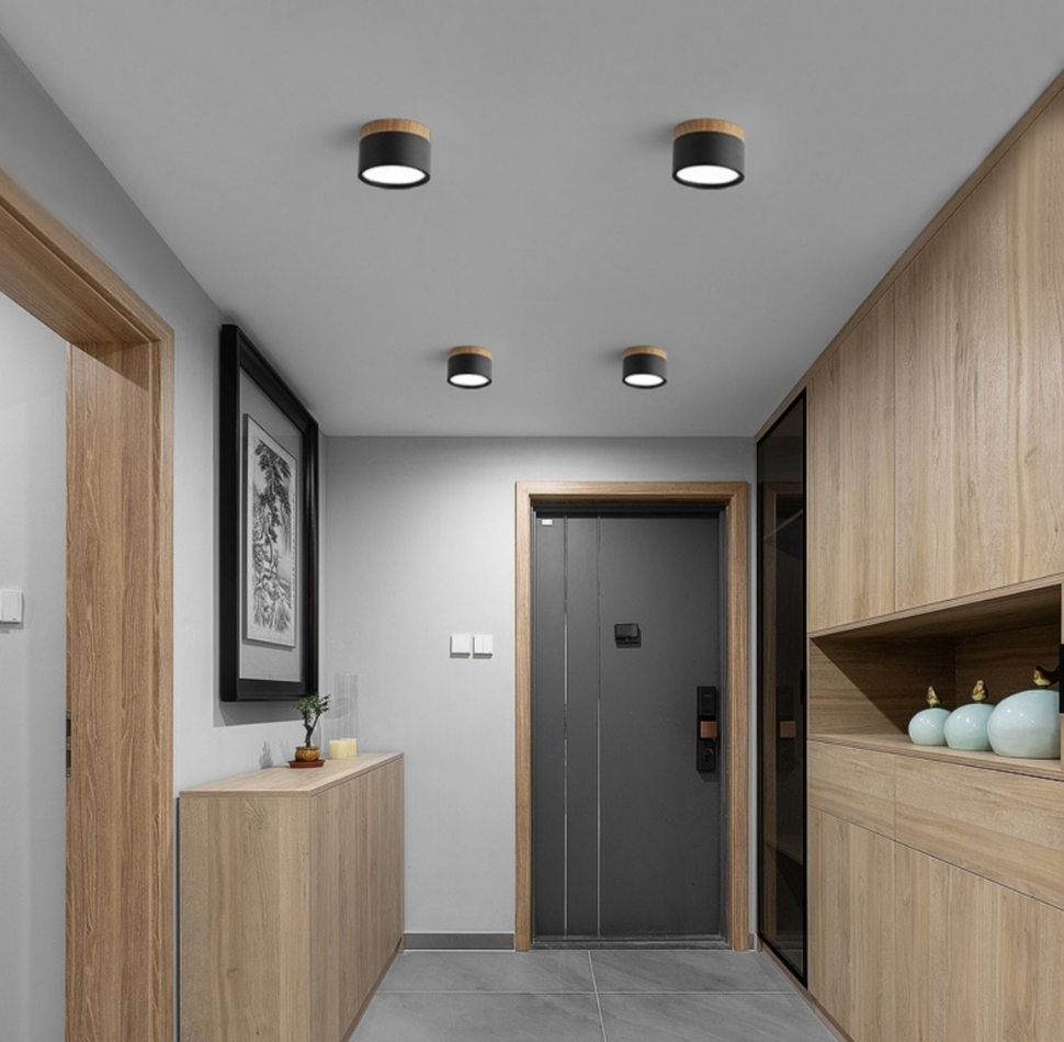 Panel Sobrepuesto Con Madera Decorativo Led 6w