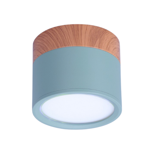 Panel Sobrepuesto Con Madera Decorativo Led 6w Luz Fria