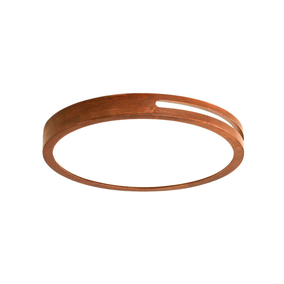 Lampara Redonda Sobrepuesta Madera Oscura con control 30cm 24w+24W