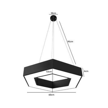 Lampara Led Sobrepuesta Hexagono Abierto Colgante 60cm 42W CCT