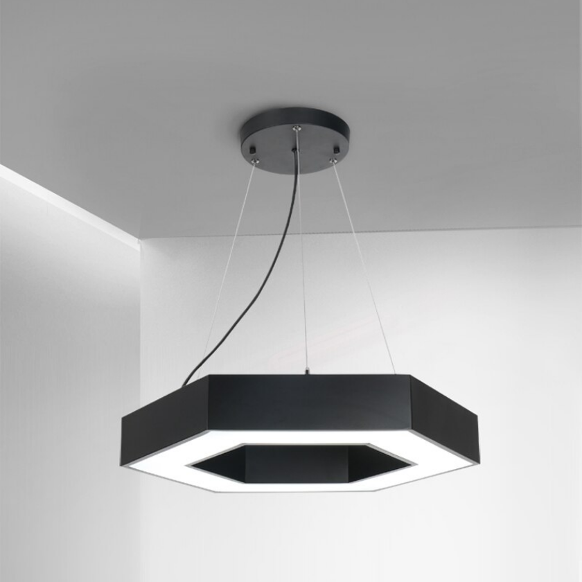 Lampara Led Sobrepuesta Hexagono Abierto Colgante 60cm 42W CCT