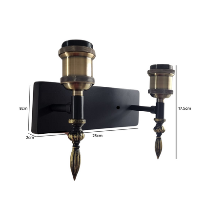 Aplique Doble E27 Bronce