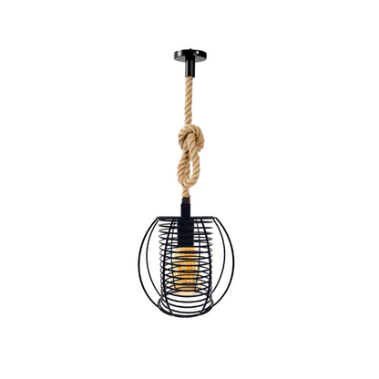 Lampara Colgante Rustica Jaula Vintage Soga con Ampolleta