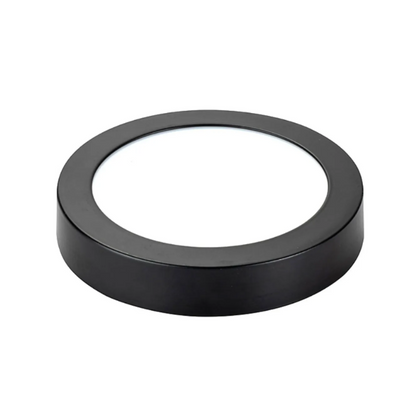 Panel Plafon Led Sobrepuesto PRO Redondo Borde Negro 12w 17cm