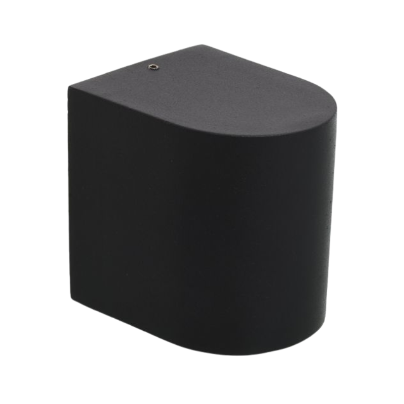 Aplique Foco Negro Redondo Con Ampolleta Dicroica Exterior