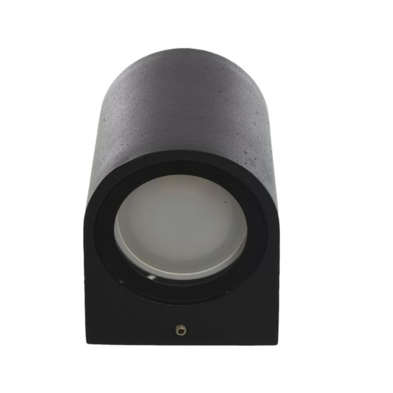 Aplique Foco Negro Redondo Con Ampolleta Dicroica Exterior