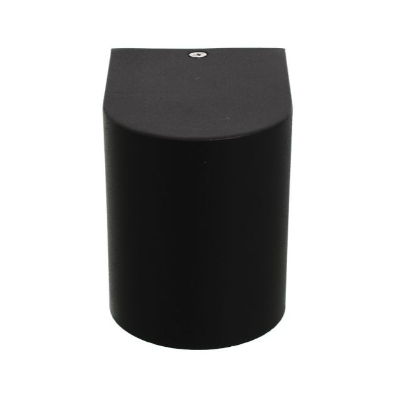 Aplique Foco Negro Redondo Con Ampolleta Dicroica Exterior