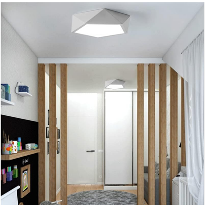Lampara Pentagono Blanco Sobrepuesta con control 40cm 36+36W