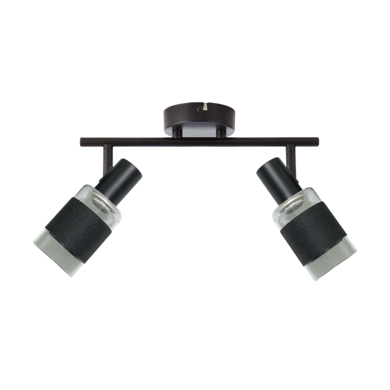Aplique Doble Cuerpo de Vidrio con Aluminio Dirigible Ampolleta E14