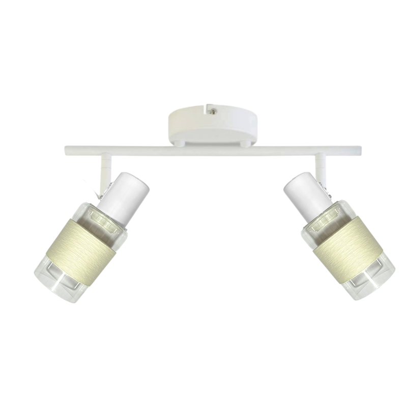 Aplique Doble Cuerpo de Vidrio con Aluminio Dirigible Ampolleta E14