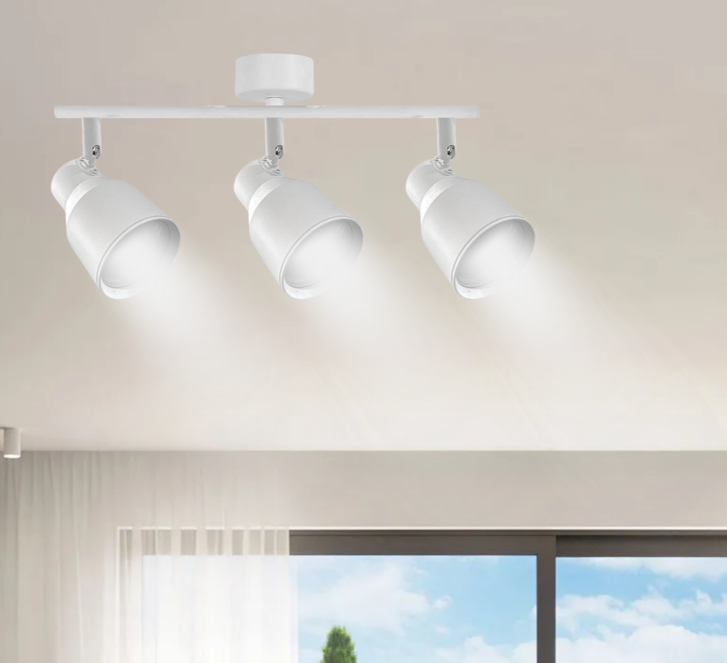 Aplique Triple Con Ampolleta Dicroica Gu10 Dirigible