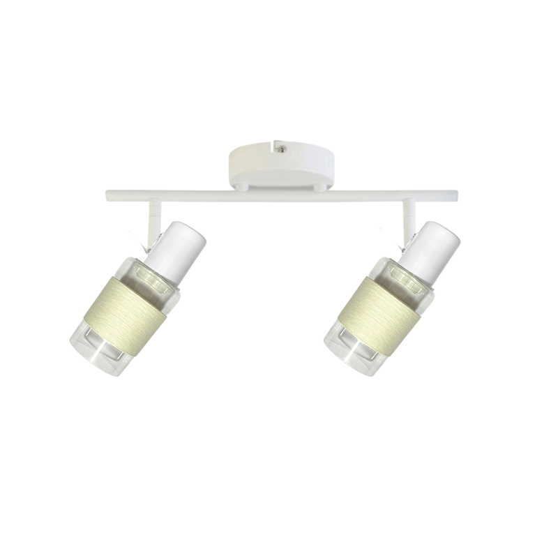 Aplique Doble Cuerpo de Vidrio con Aluminio Dirigible Ampolleta E14