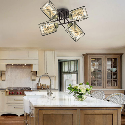 Lampara De Techo Geometrica Con Ampolleta Led E27