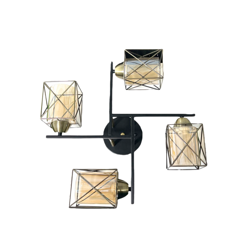Lampara De Techo Geometrica Con Ampolleta Led E27