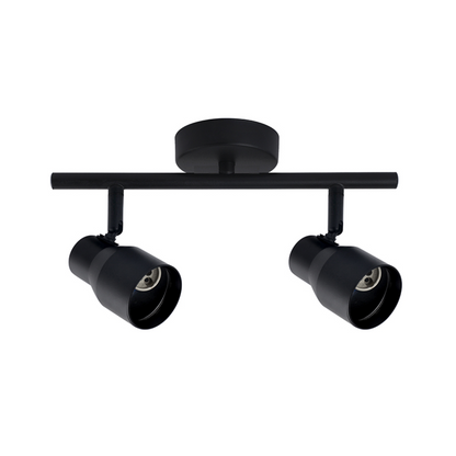 Aplique Doble Foco Negro Con Ampolleta Dicroica Gu10 Dirigible Modelo Hiades SEC