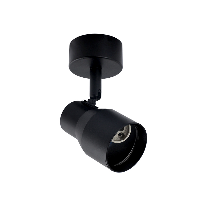 Aplique Simple Negro con Ampolleta Dicroica Gu10 Dirigible Modelo Hiades