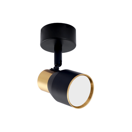 Aplique Simple Negro Dorado con Ampolleta Dicroica Gu10 Dirigible Modelo Hiades