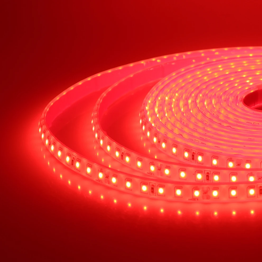 Cinta Led Impermeable Luz Roja con adhesivo 10 Metros + Conector Al 220v