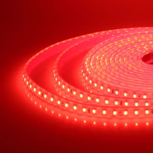 Cinta Led Impermeable Luz Roja con adhesivo 10 Metros + Conector Al 220v