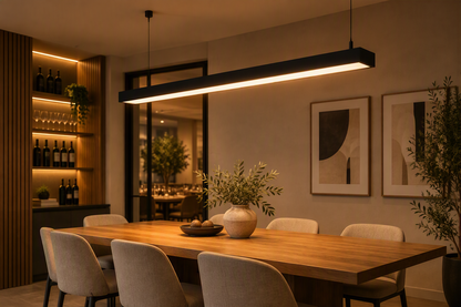 Lampara Led Lineal Colgante/Sobrepuesto Negro 48w 120cm ABS