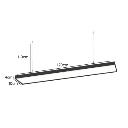 Lampara Led Lineal Colgante/Sobrepuesto Negro 48w 120cm ABS