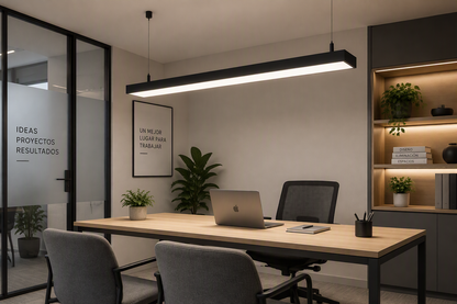 Lampara Led Lineal Colgante/Sobrepuesto Negro 48w 120cm ABS