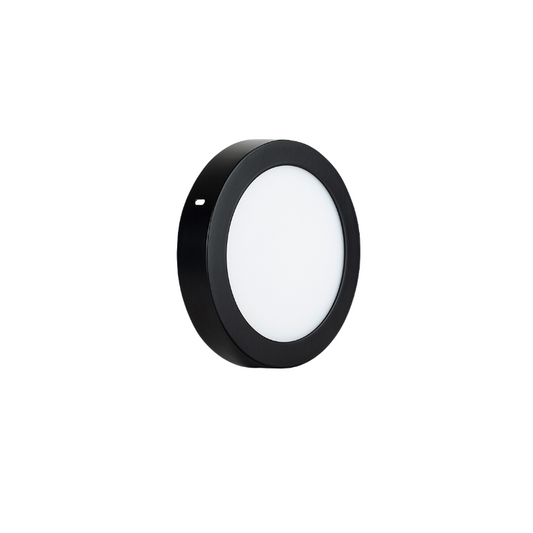 Panel Plafon Led Sobrepuesto Redondo Borde Negro 6w 10.5cm