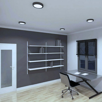 Panel Plafon Led Sobrepuesto Redondo Borde Negro 6w 11cm