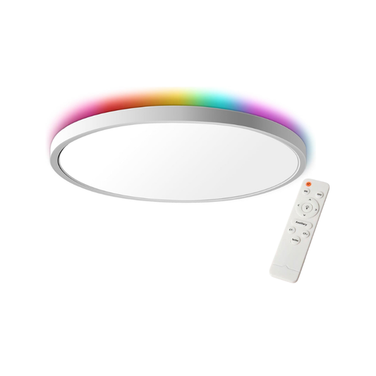 Panel Led Blanco Sobrepuesto Redondo Slim 23w 300mm 3000-4000-6500k + Rgb