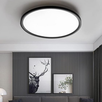 Panel Led Negro Sobrepuesto Redondo Slim 48w+48w 500mm 3000-4000-6500k