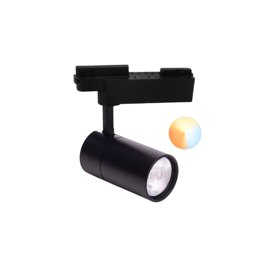 Foco Riel Monofasico 20w Led 220v Negro CCT Modelo Altair