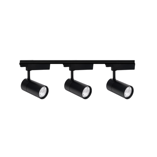 Pack 3 Foco Riel monofásico Negro CCT 60W + Riel 1 metro