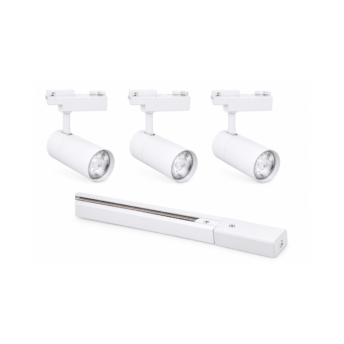 Pack 3 Foco Riel monofásico Blanco CCT 60W + Riel 1 metro