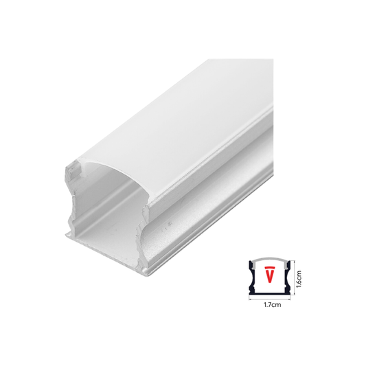 Perfil 2 metros 613 Sobrepuesto Alto Color Aluminio 0.45mm Pack 10 unidades