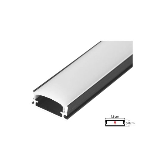 Perfil 2 metros 509 sobrepuesto plano bajo Color Negro 0.5mm Pack 10 unidades