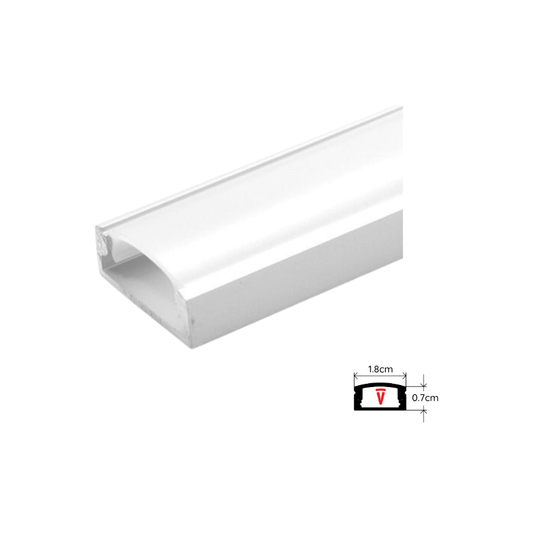Perfil 2 metros 509 sobrepuesto plano bajo Color blanco 0.5mm Pack 10 unidades