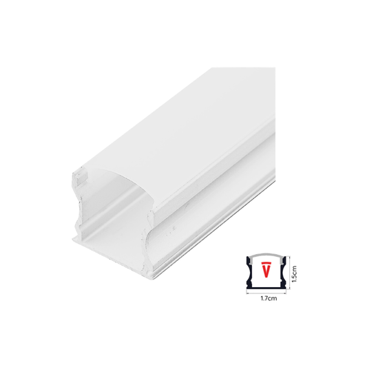 Perfil 2 metros 613 Sobrepuesto Alto Color Blanco 0.45mm Pack 10 unidades